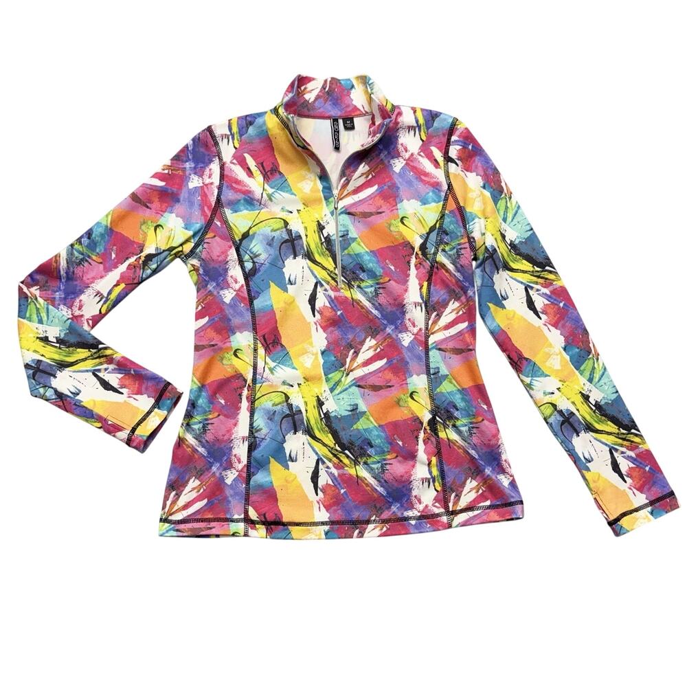 SNO Skins Paper Mache Multicolor Quarter Zip Top M